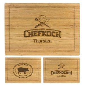 Holz-Schneidebrett mit Gravur