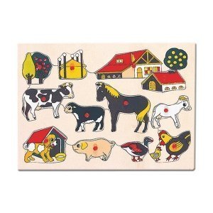 Holz Steckpuzzle Bauernhof für Kinder