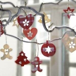 Holzanhänger Weihnachten, 15-tlg.