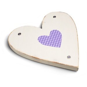 Holzherz Herzig, groß, lila