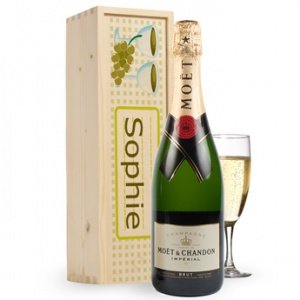Holzkiste + Champagner - Moët & Chandon 