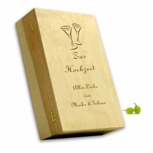 Holzkiste für drei Flaschen oder Gläser