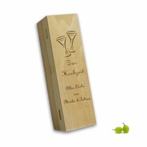 Holzkiste für eine Flasche oder Glas