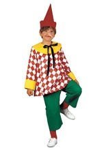 Holzpuppe Kinderkostüm rot-gelb-grün