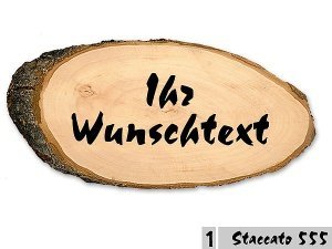 Holzrindenschild in ovaler Form mit Wuns