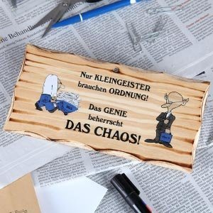 Holzschild *Nur Kleingeister...*