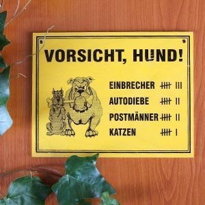 Holzschild *Vorsicht Hund*