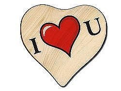 Holzschild in Herzform 18x18x1 cm I love