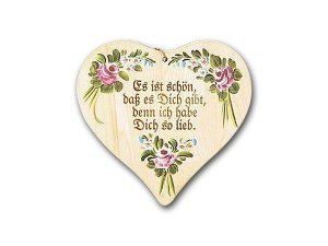 Holzschild in Herzform