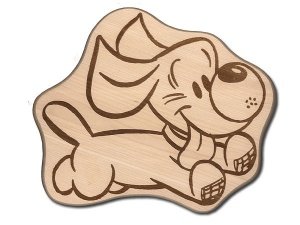 Holzschild mit Hundemotiv