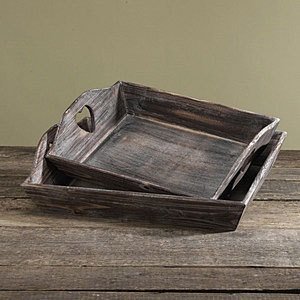 Holztablett -Calibra-, 2er-Set, Zauberbl