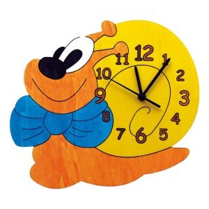 Holzuhr mit Motiv Schnecke für Jungs von