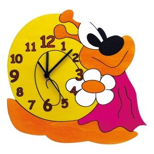 Holzuhr mit Motiv Schnecke für Mädchen v