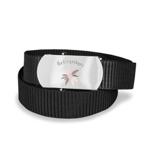 Hosengürtel schwarz mit Gravur Gebirgsjä