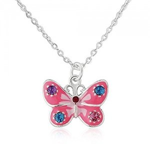 Hübsche pinke Schmetterling Halskette
