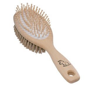 Hunde-Bürste aus Buchen-Holz und Natur-B