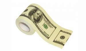 Hundert Dollar Noten Toilettenpapier