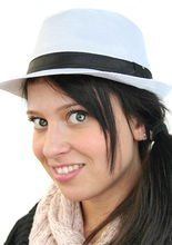 Hut weiss mit Hutband schwarz