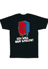 Ich will nur spielen Fun-Shirt schwarz