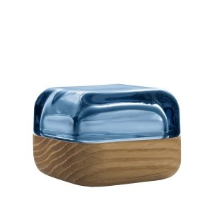 Iittala VITRIINI Glasbox 6cm türkis-eich