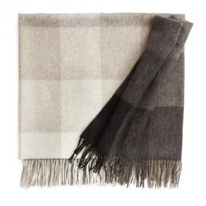 INCA STONES Alpaka-Schafwoll-Plaid BRAUN