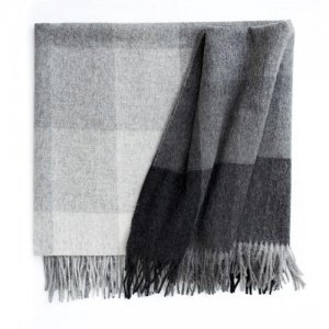 INCA STONES Alpaka-Schafwoll-Plaid GRAU