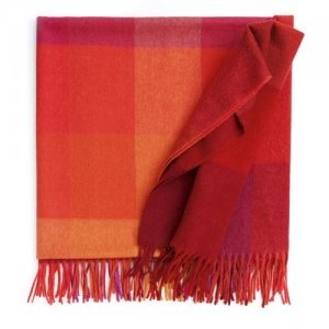 INCA STONES Alpaka-Schafwoll-Plaid ROT