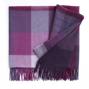 INCA STONES Alpaka-Schafwoll-Plaid - VIO