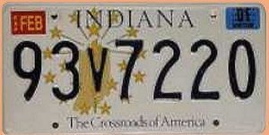 Indiana amerikanischen Autoschild
