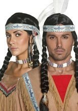 Indianer Perücke Federn schwarz