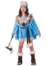 Indianerin Western Kinderkostüm blau
