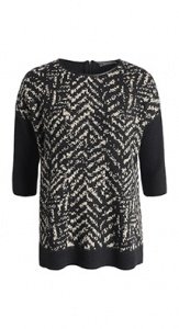 Intarsien-Pulli mit Angora