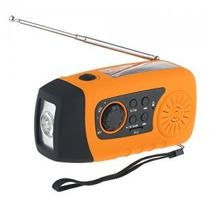 IntiPal FM Solar Radio Solarradio mit Kurbel Kurbeldynamo LED Taschenlampe Notfall Ernstfall USB Han