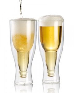 infactory Doppelwandiges Bierglas