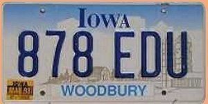 Iowa USA Nummernschild