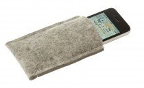 iPhone 4S/4 Wollfilz Hülle - Hellgrau