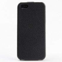 iPhone 5 Leder Flipcase Schwarz