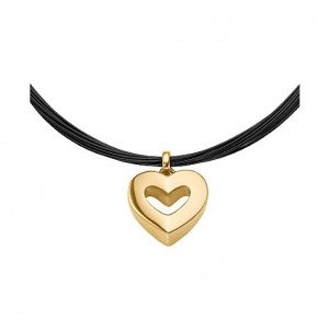 JETTE Gold Halsreif mit Herz