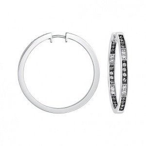 JETTE Silber Creolen Plaid