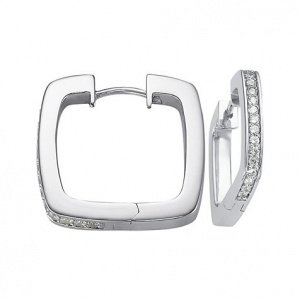 JETTE Silber Creolen Square