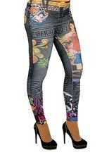 Jeans-Leggins 80er Disco bunt