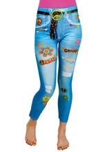 Jeans-Leggins Hippie Peace blau