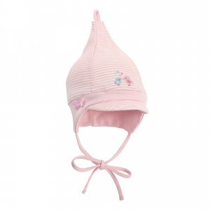 Jersey-Mütze rosé/Ringel 47/49