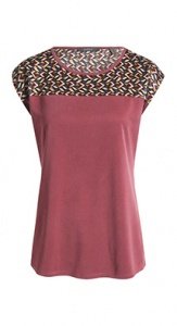 Jersey Shirt mit Satin-Einsatz