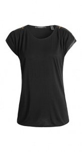 Jersey Shirt mit Satin + Zippern