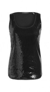 Jersey-Top mit Pailletten