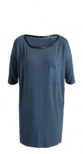 Jersey/Stoff-Kleid m. Lederoptik