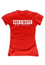 JGA Girlie Shirt Security der Braut rot