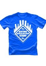 JGA T-Shirt Achtung Abfüllen blau