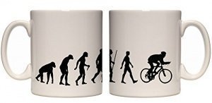 Radfahrer Affe zu Mensch Evolution Becher